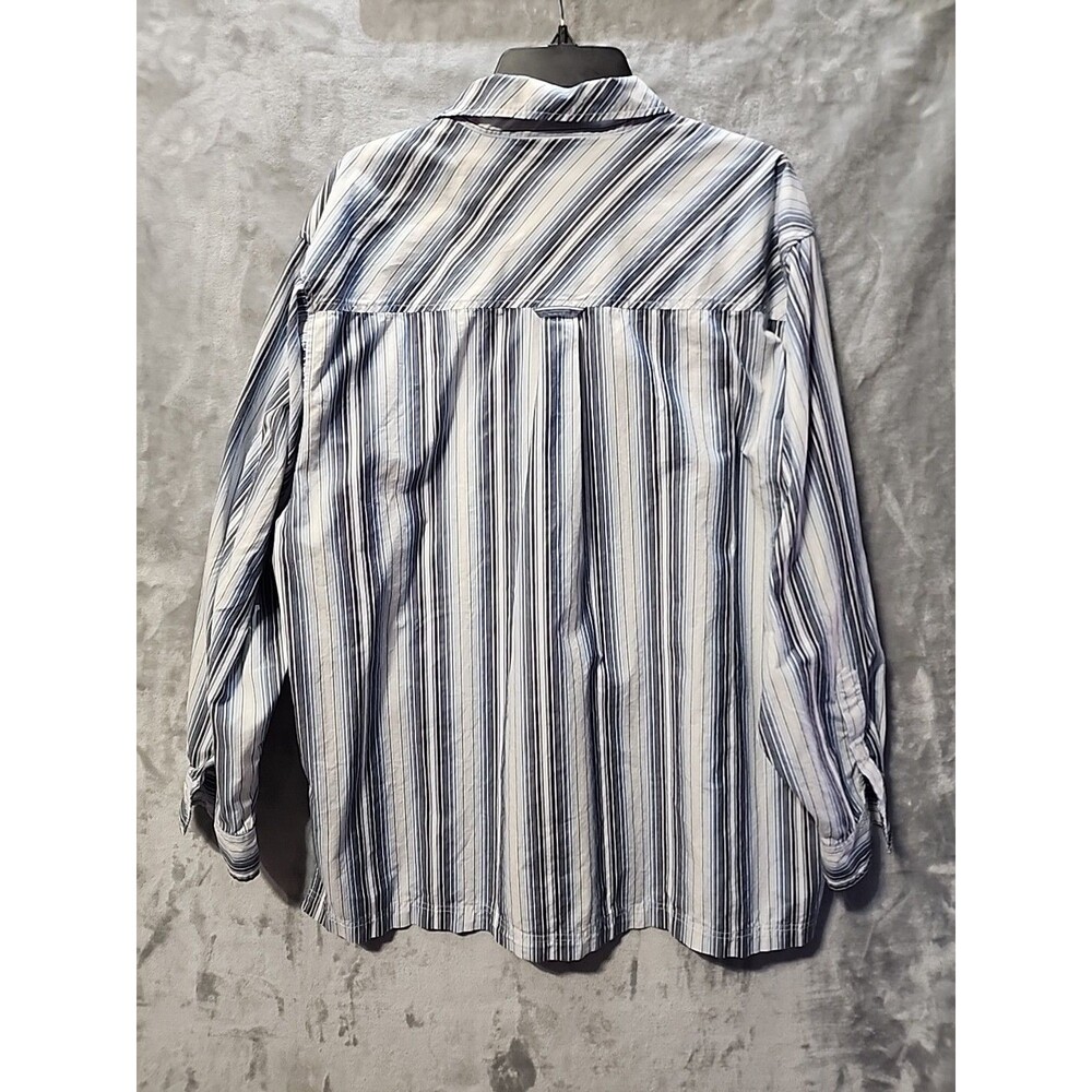 Southpole Men Button Up Shirt XL Blue Stripe Pockets Long Sleeve Y2K 90s Hip Hop - Picture 3 of 7